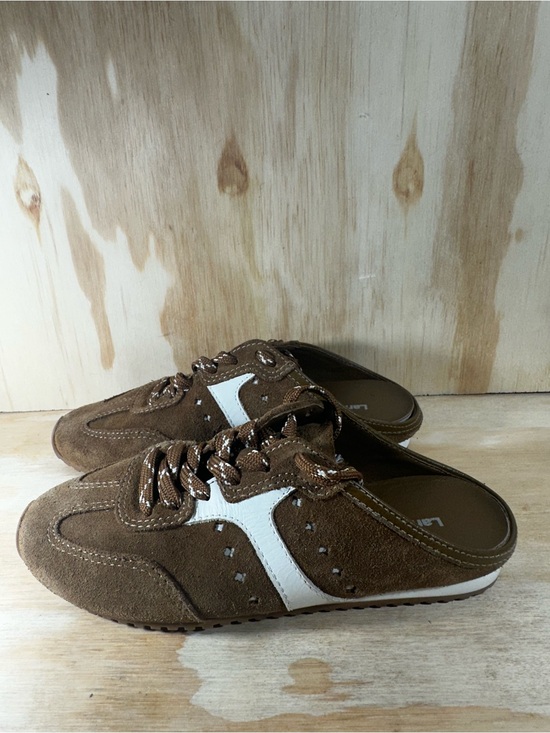 Larroude Shoes - Larroude Stella Brown Suede Sneaker Mules Women’s Size 6